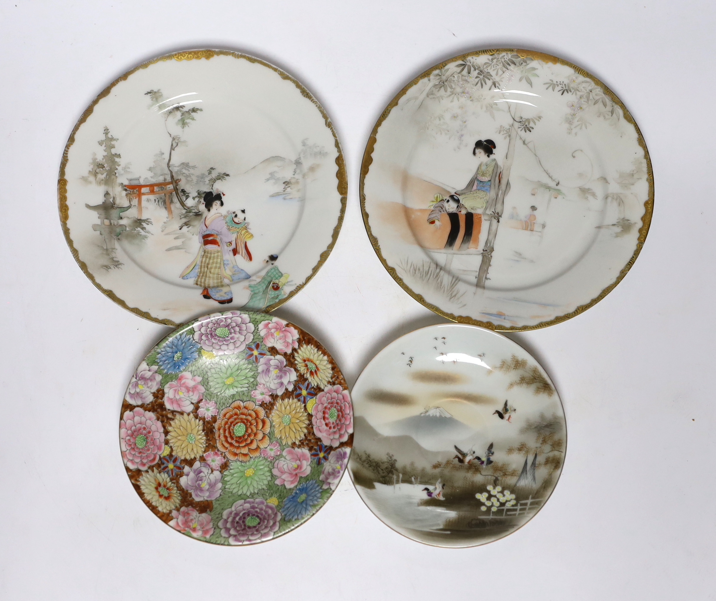 A group of various Japanese ceramics including Satsuma, Imari etc.